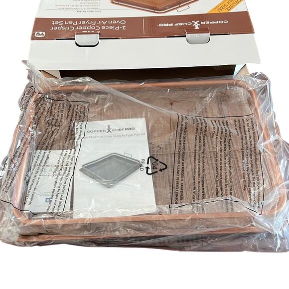 Copper Chef Pro XL 2-Piece Copper Crisper Oven Air Fryer Pan Set New in Box - Picture 3 of 4